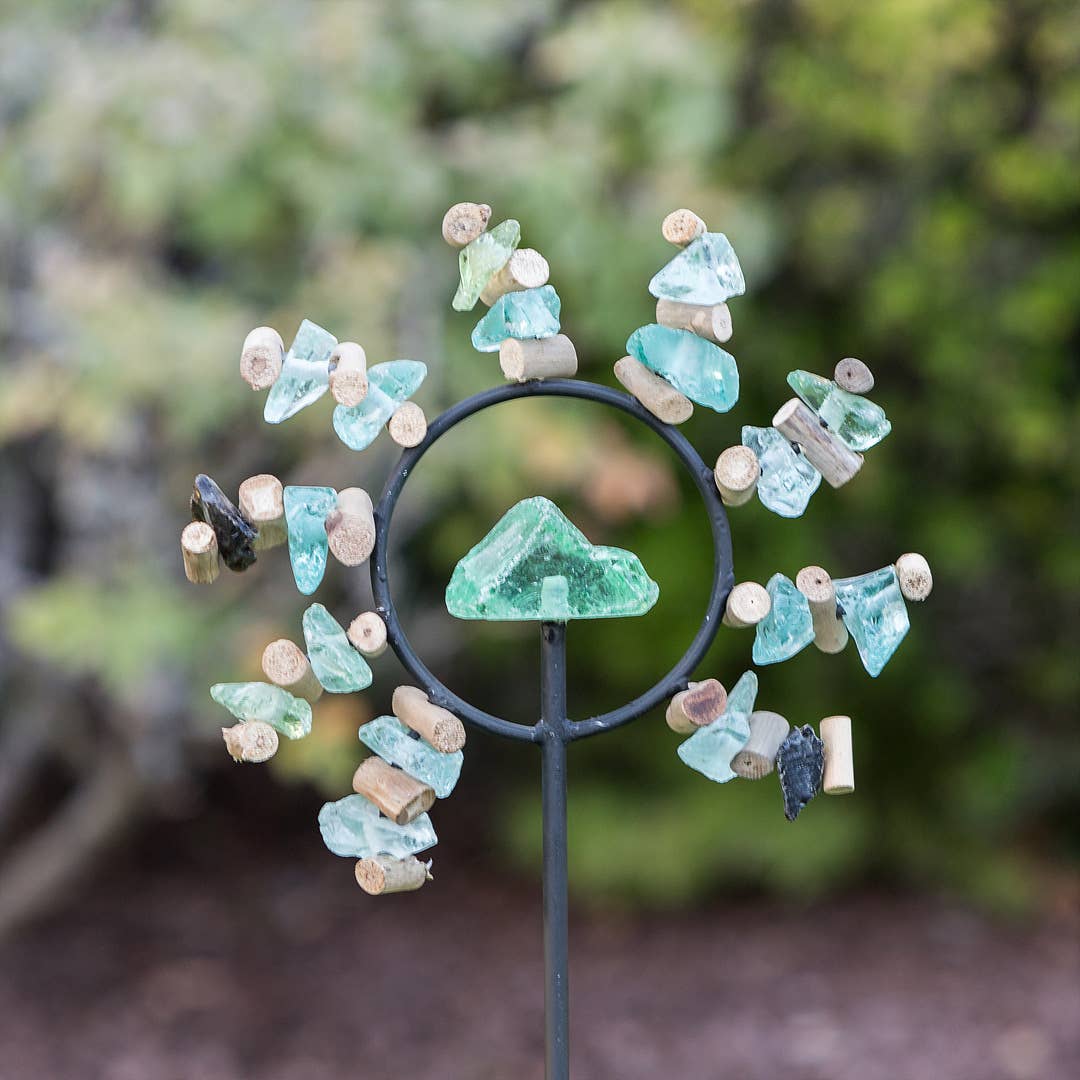 Garden Age Supply - Wholesale Garden/Lawn Stake - Glass & Driftwood Sun Garden Stake2