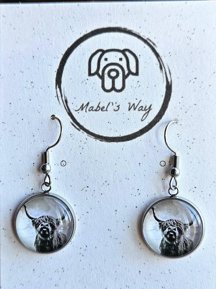 Highland Cow Earrings for wholesale by Mabel's Way