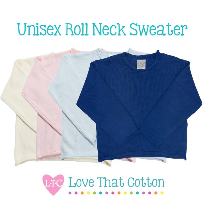 Unisex Roll Neck Sweater - NAVY for wholesale on Faire