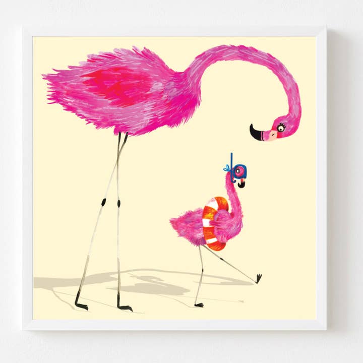 Baby Flamingo Art Print | Animal Art Prints | Flamingo for wholesale by Charley Rabbit Cards