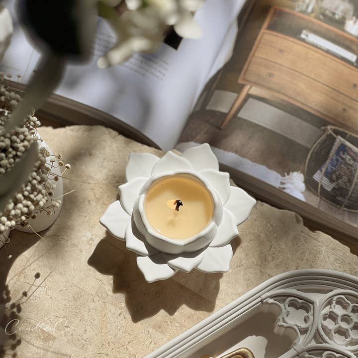 White Lotus Scented Vessel for wholesale on Faire