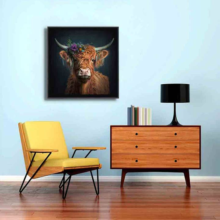 GTA ART - Wholesale Art print - Nature Wall Art-The Bison and Flowers-Canvas Print7