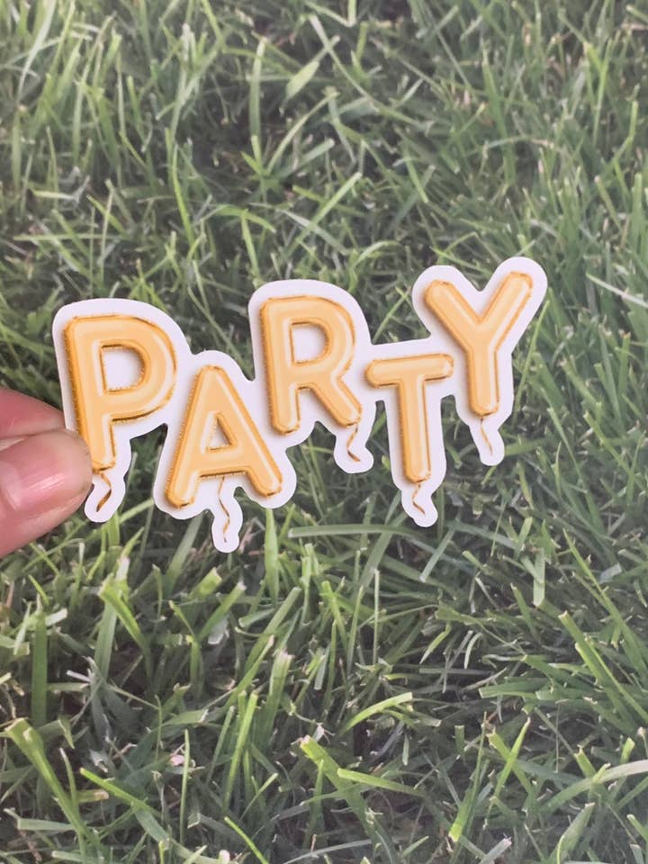 Autocollant mat de fête de lettre ballon pour la vente par Mintforyougifts