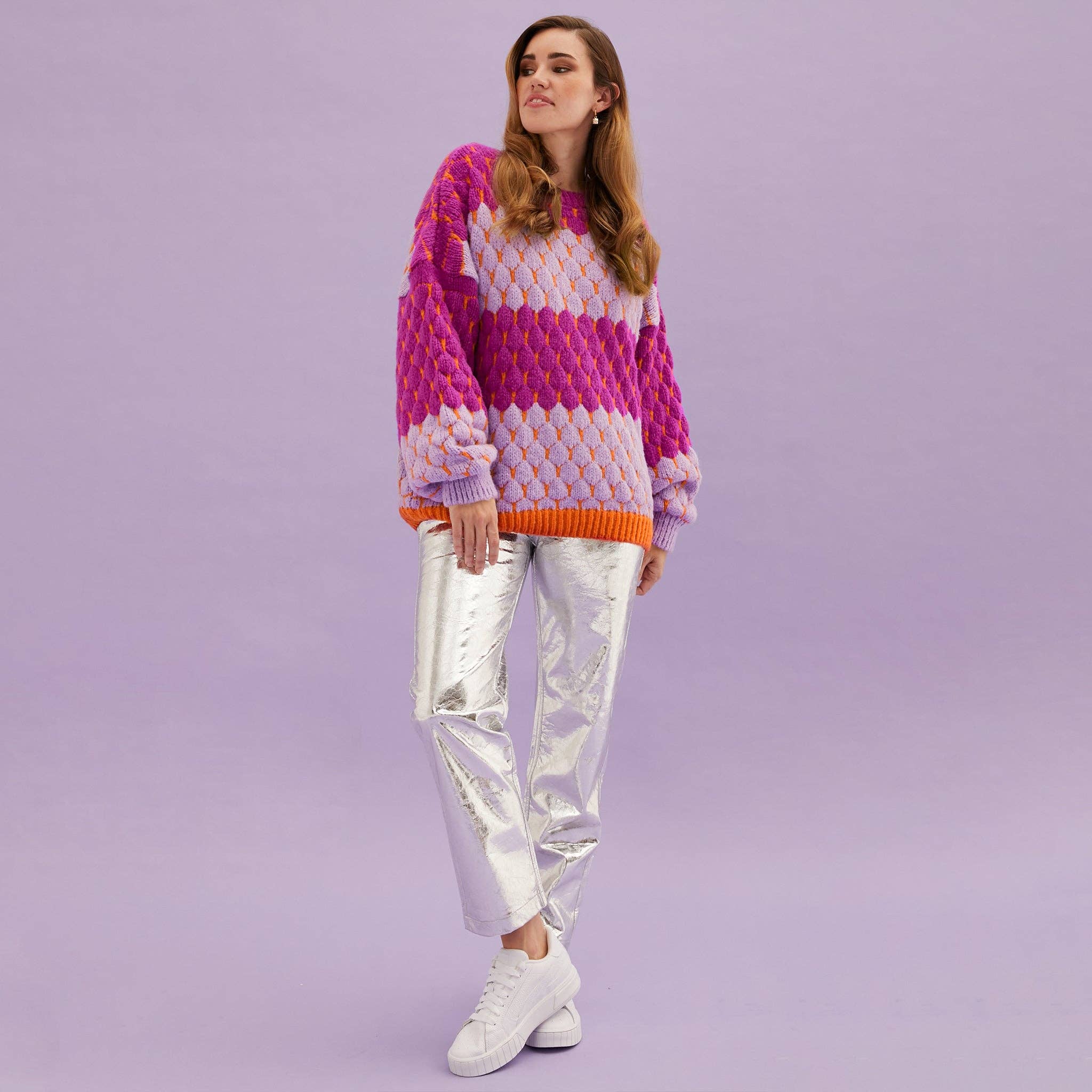 Cara & The Sky - Wholesale Knit Sweater - Women's - Marissa Bubble Stitch Stripe Jumper - Multi6