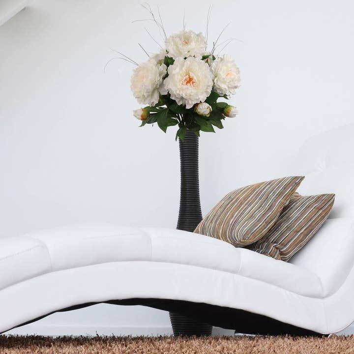 Larksilk - Wholesale Artificial flowers - 30" Peony Spray W/ 1 Bud - White Faux Flower2