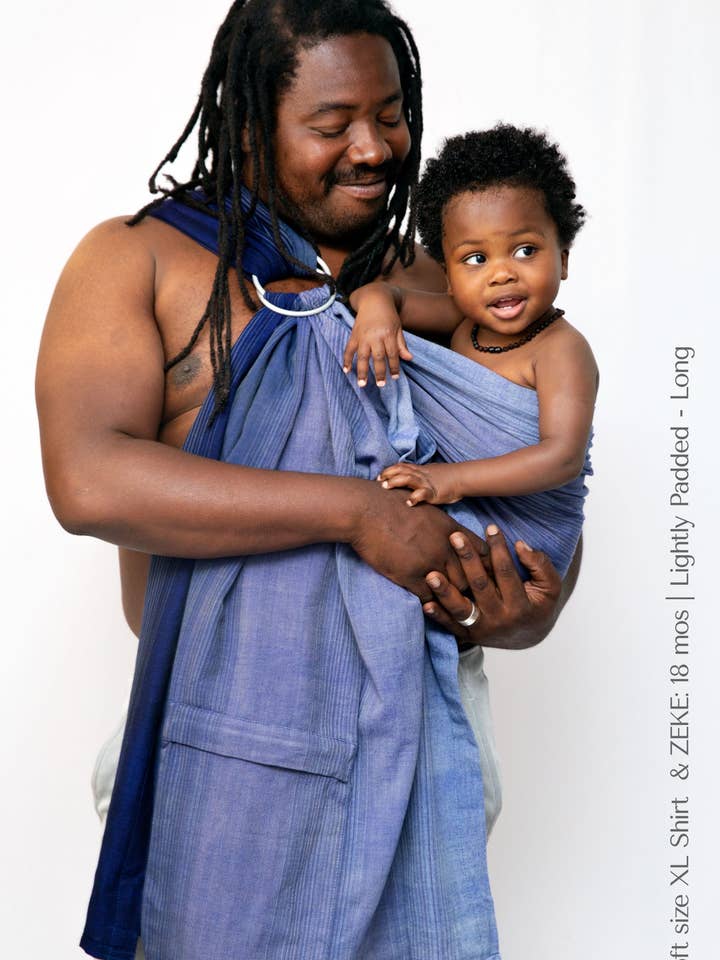 Eslinga de anel levemente acolchoada azul Ombré por atacado de Maya Wrap