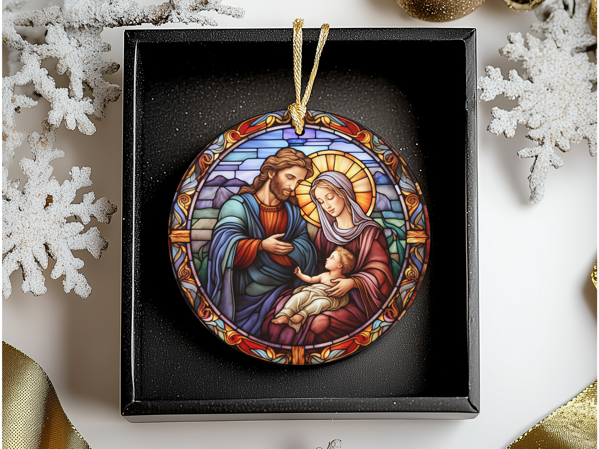 Fernville Creations - Wholesale Ornament - Nativity Scene, Stained Glass Image Christmas Ornament10