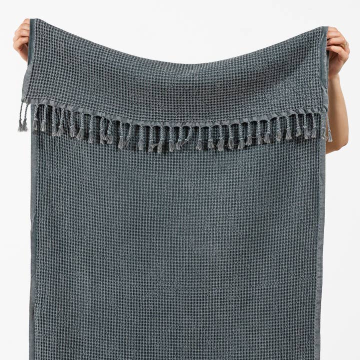 Kikoya – wholesale Beach towel – Stonewashed Waffle Beach Towel Turkish Hamam Fouta Vintage3