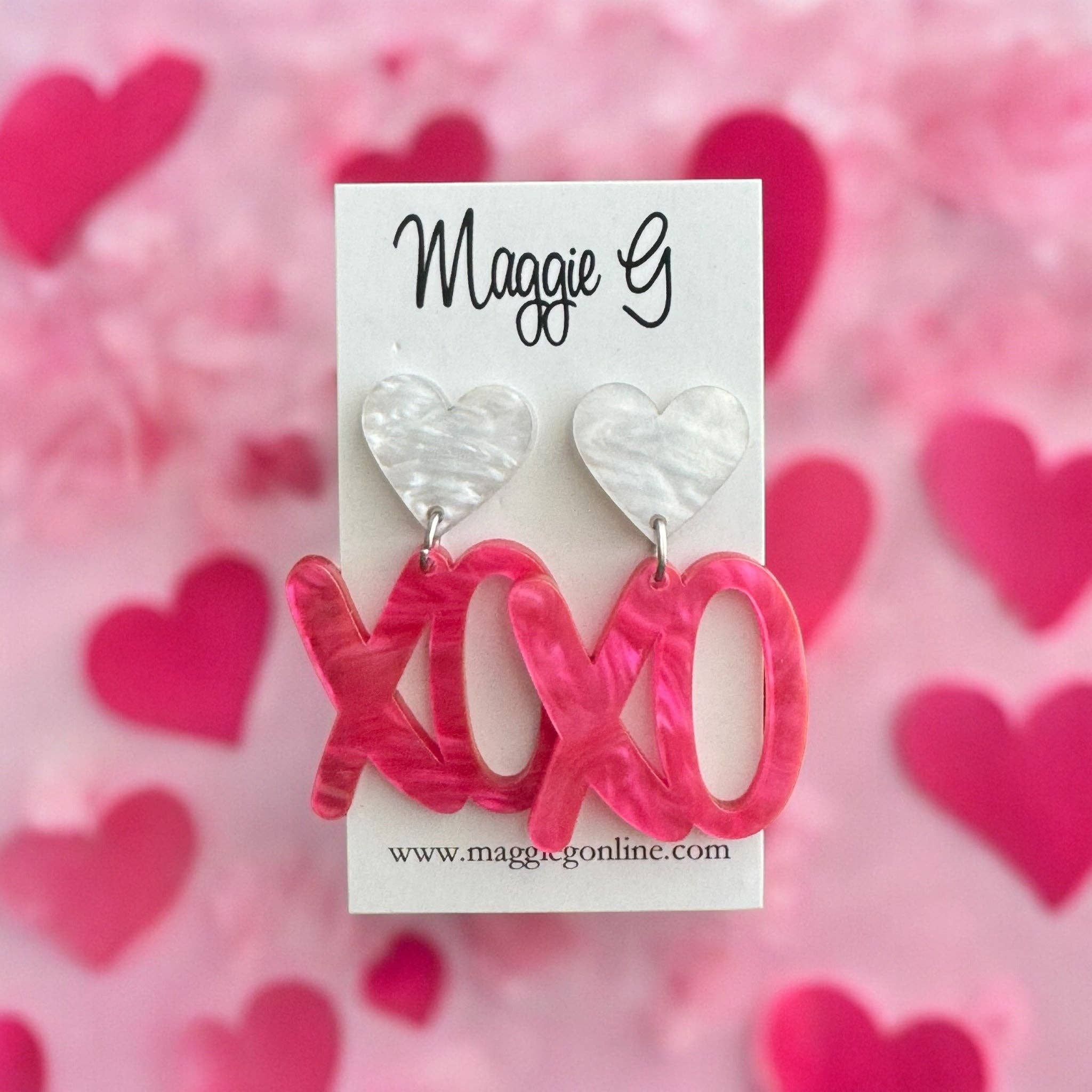 Maggie G - Wholesale Hangende/ronde oorbellen - Valentijnsoorbellen Acryl oorbellen