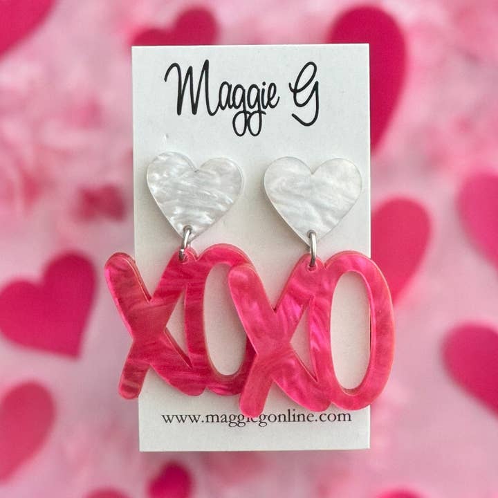 Maggie G - Wholesale Hangende/ronde oorbellen - Valentijnsoorbellen Acryl oorbellen0