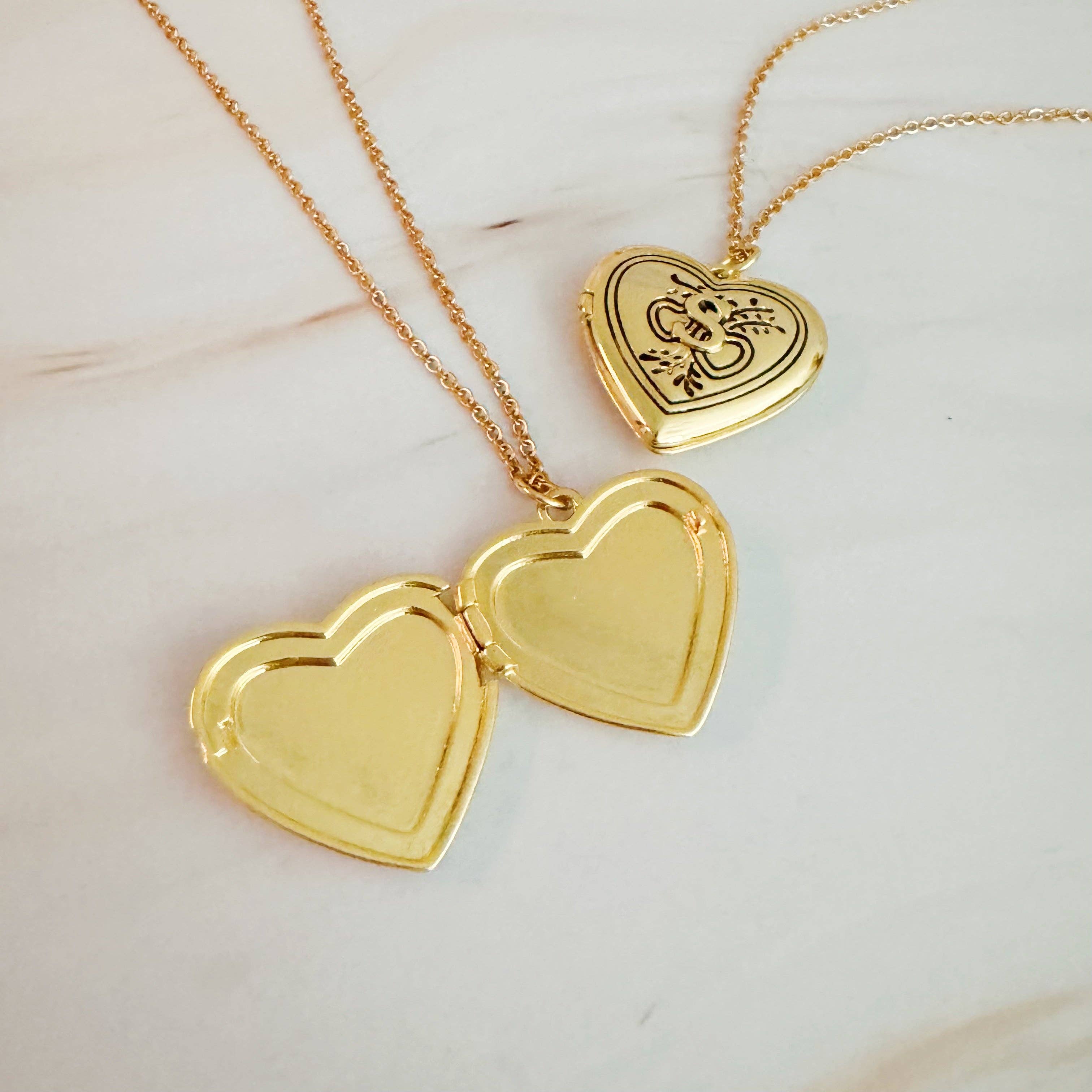Ellison+Young - Wholesale Locket Necklace - Nostalgic Heart Initial Open Locket Necklace20