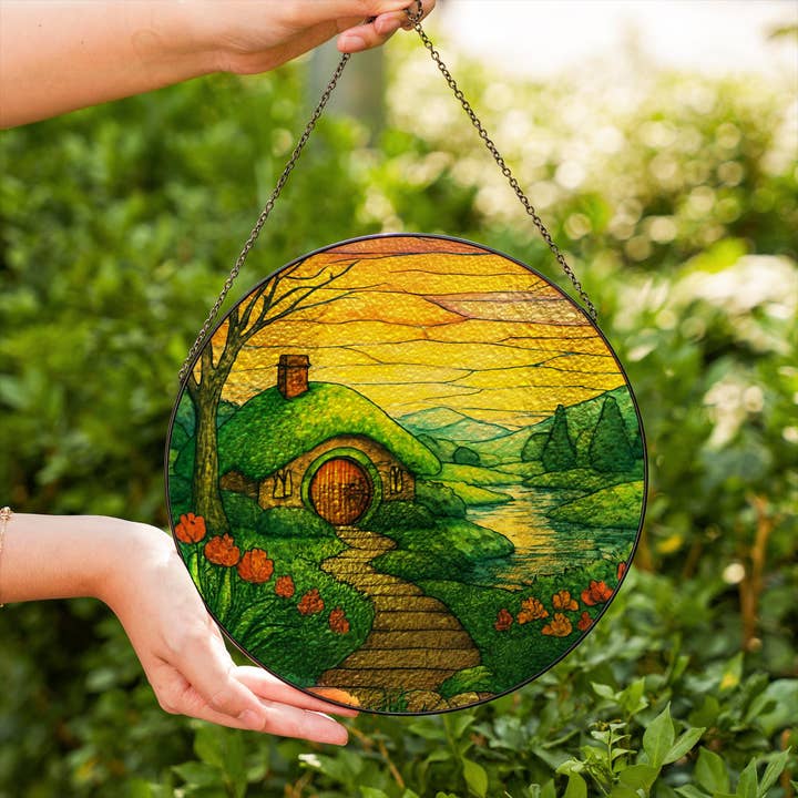 NVC Ecommerce LLC - Wholesale Suncatcher - The Shire Stained Glass Suncatcher, Hobbit House Decor4
