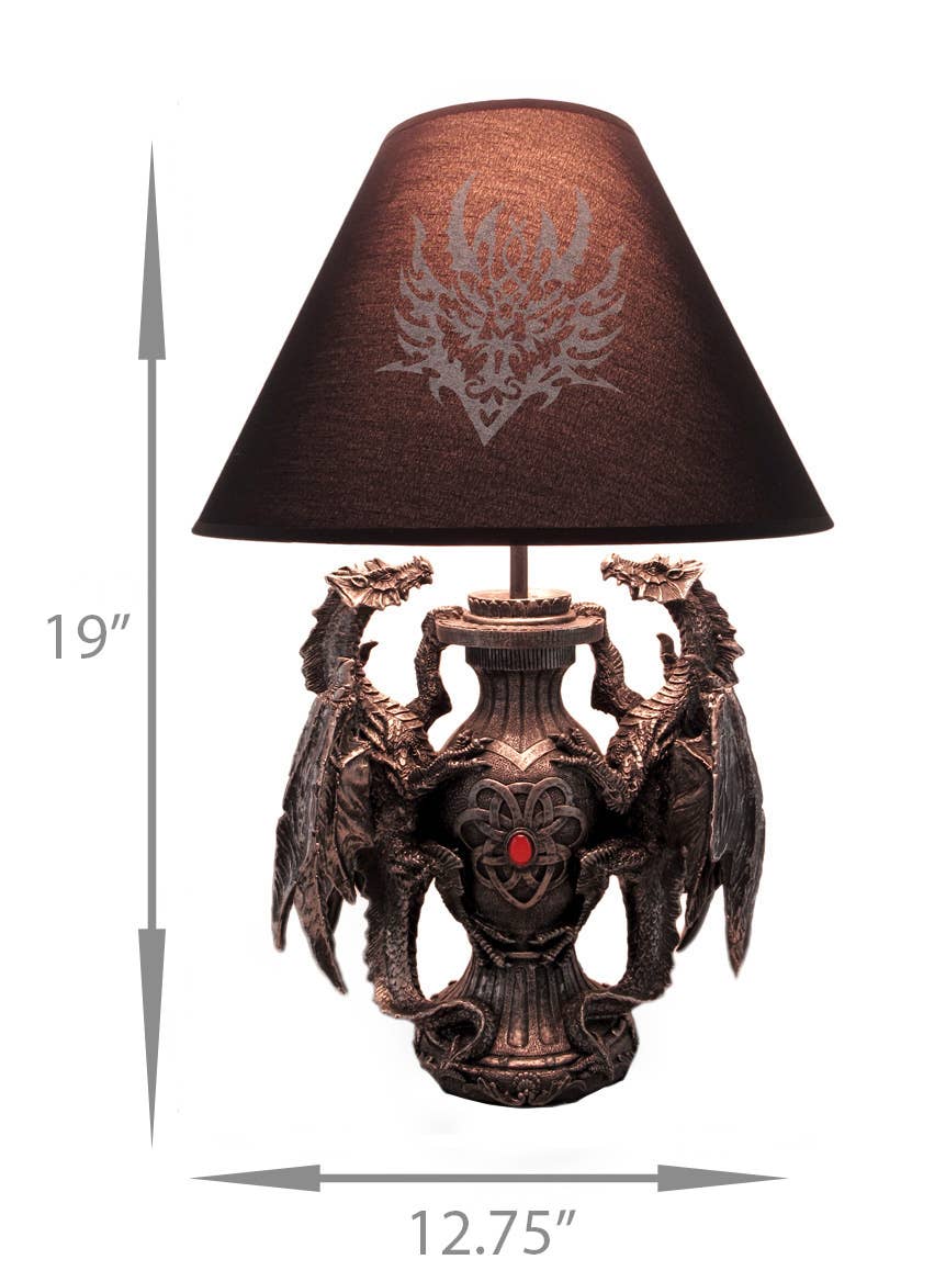 Zeckos - Wholesale Accent/Desk Lamp - Gothic Guardians of Light Medieval Dragons Table Lamp3