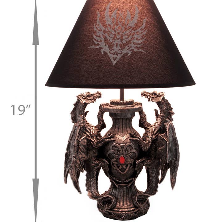 Zeckos - Wholesale Accent/Desk Lamp - Gothic Guardians of Light Medieval Dragons Table Lamp3