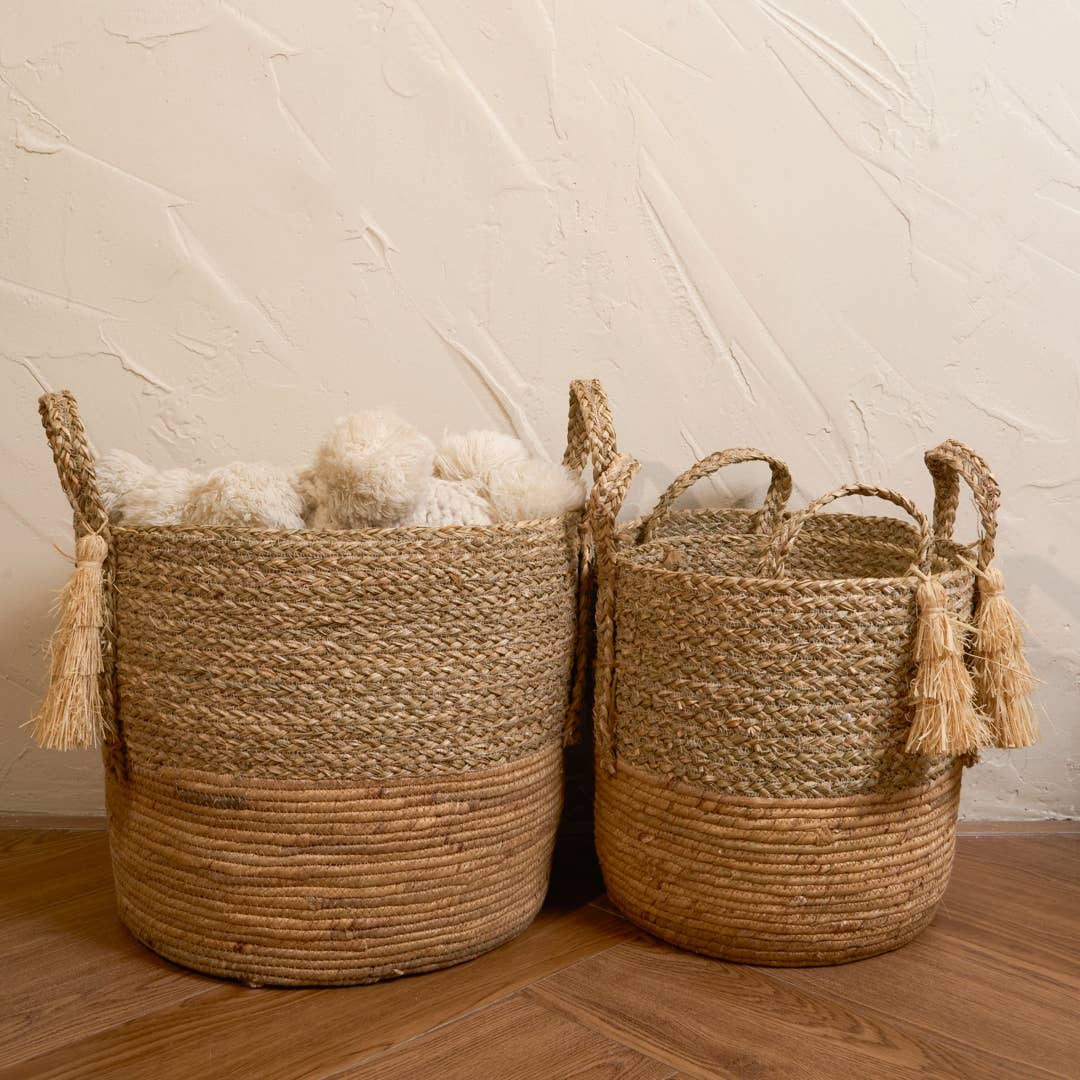 Natural Artisan Home - Wholesale Basket - Attractive Coastal Charm Tassel Basket4