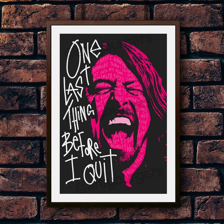 Monkey Wrench | Inspirado en letras de rock independiente | Póster musical para venta al por mayor de ArtyBurgers