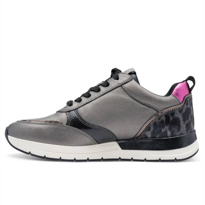 Tamaris Womens Pewter Silver Pink Fashion Lace-up Zipped Sneakers Trainers for wholesale on Faire3