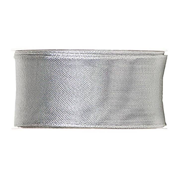 Silver Wired Ribbon for wholesale by The Gift Wrap Company