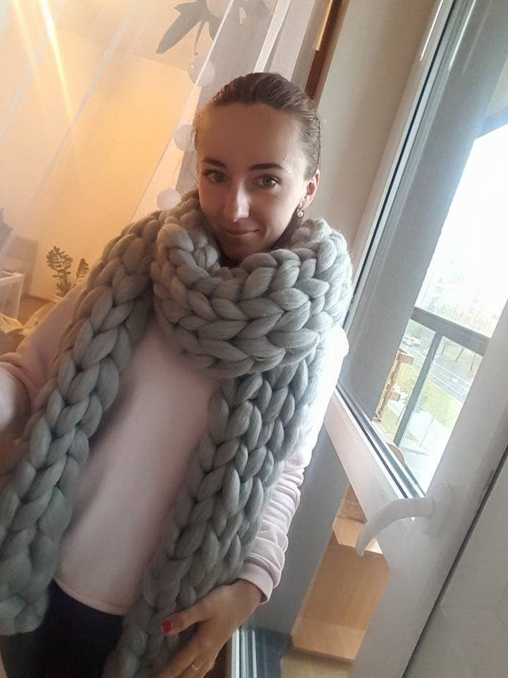 woolexperts - Wholesale Scarf - Women's - Chunky knit wool scarf Long winter wool scarf Shawl6