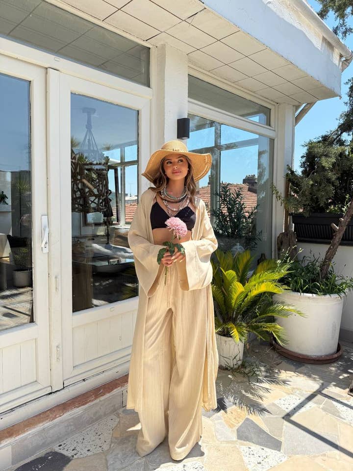 Boho oversized kimono met lange mouwen, kleurvariatie voor wholesale door Design company-Fatma Balkir