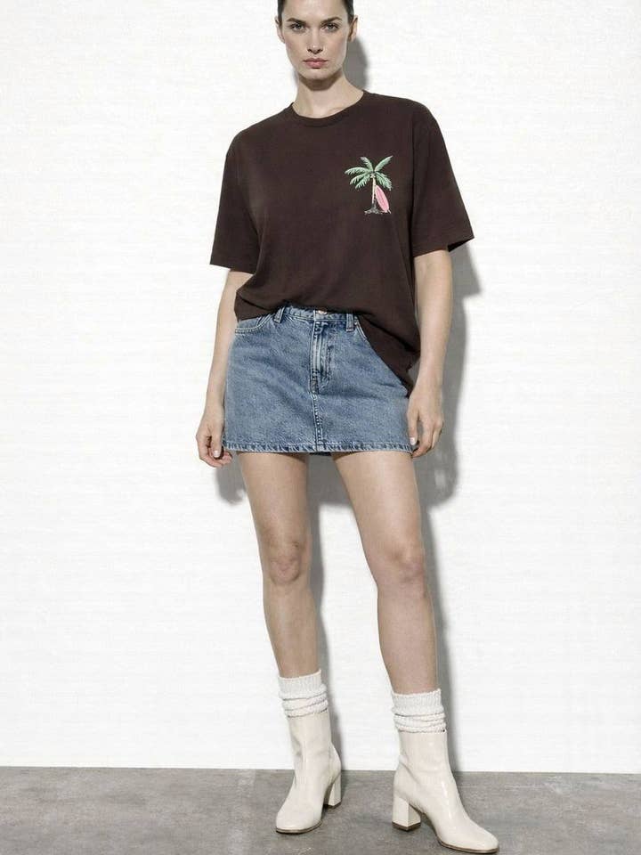 Palm Tree Cotton T-shirts_ spring 2026 for wholesale by Anaz