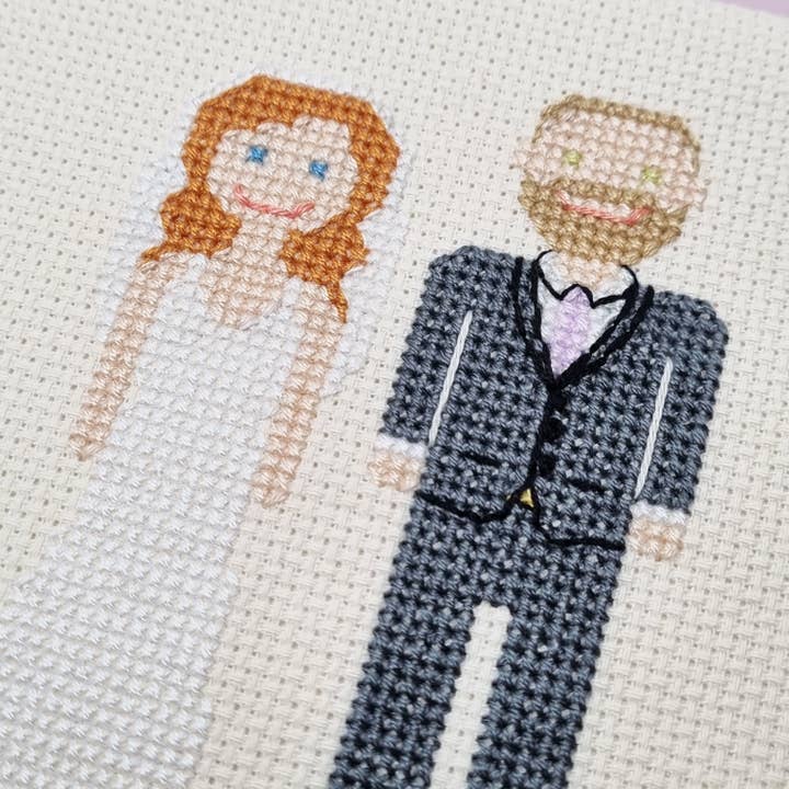 Meloca Designs - Vendita all'ingrosso Attrezzatura per ricamo/punto croce - Melocharacters: kit a punto croce personalizzabile per matrimonio in famiglia