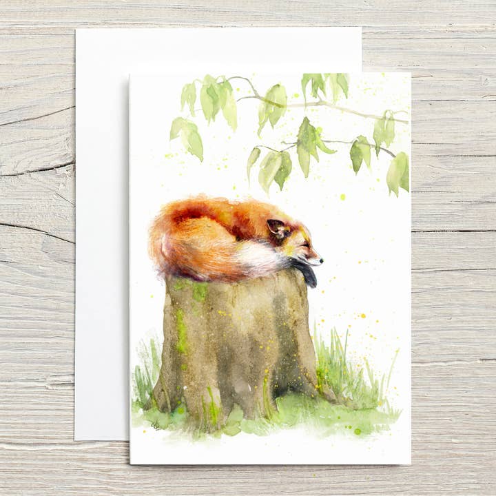 Faune nord-américaine : Renard roux pour la vente par Christy Obalek Illustration