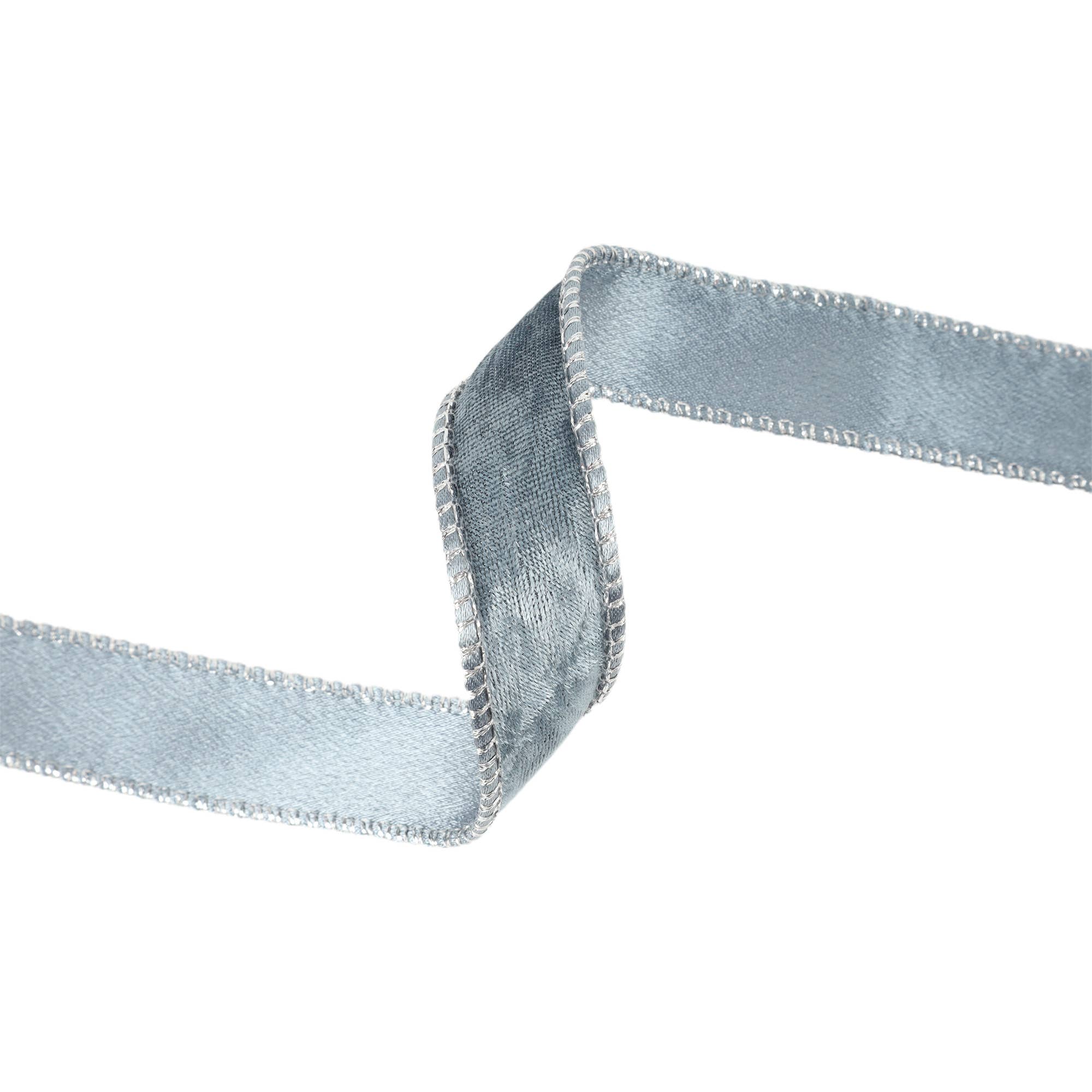 LA Ribbons Wholesale - Wholesale Ribbon - Gift Wrapping - 1" Reversible Frosted Velvet Wired Ribbon | Blue/Blue | 10 Yard Roll4