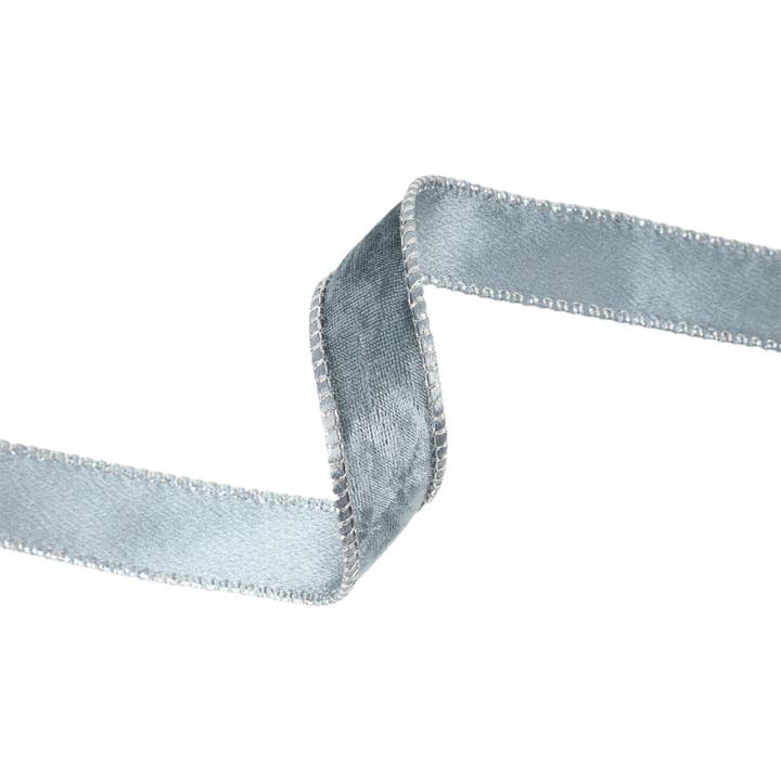 LA Ribbons Wholesale - Wholesale Ribbon - Gift Wrapping - 1" Reversible Frosted Velvet Wired Ribbon | Blue/Blue | 10 Yard Roll
4