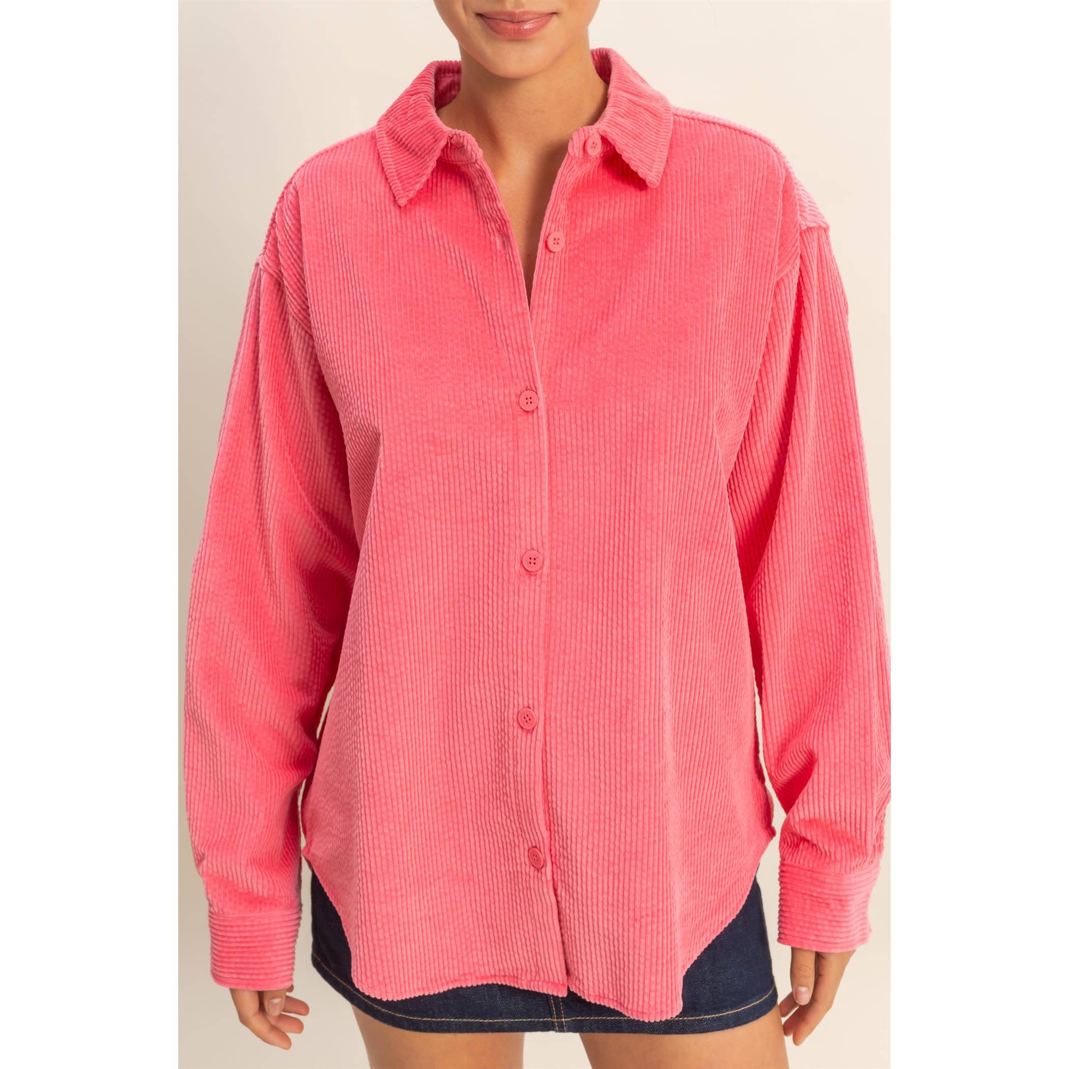 HYFVE - Wholesale Button Down Shirt - Women's - Relaxed-fit Contemporary Corduroy Shirt10
