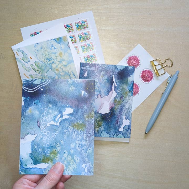 Emma J Rivers - Wholesale Everyday Greeting Card - Nature-Inspired Abstract Watercolor - A2 Card - Blank Inside1