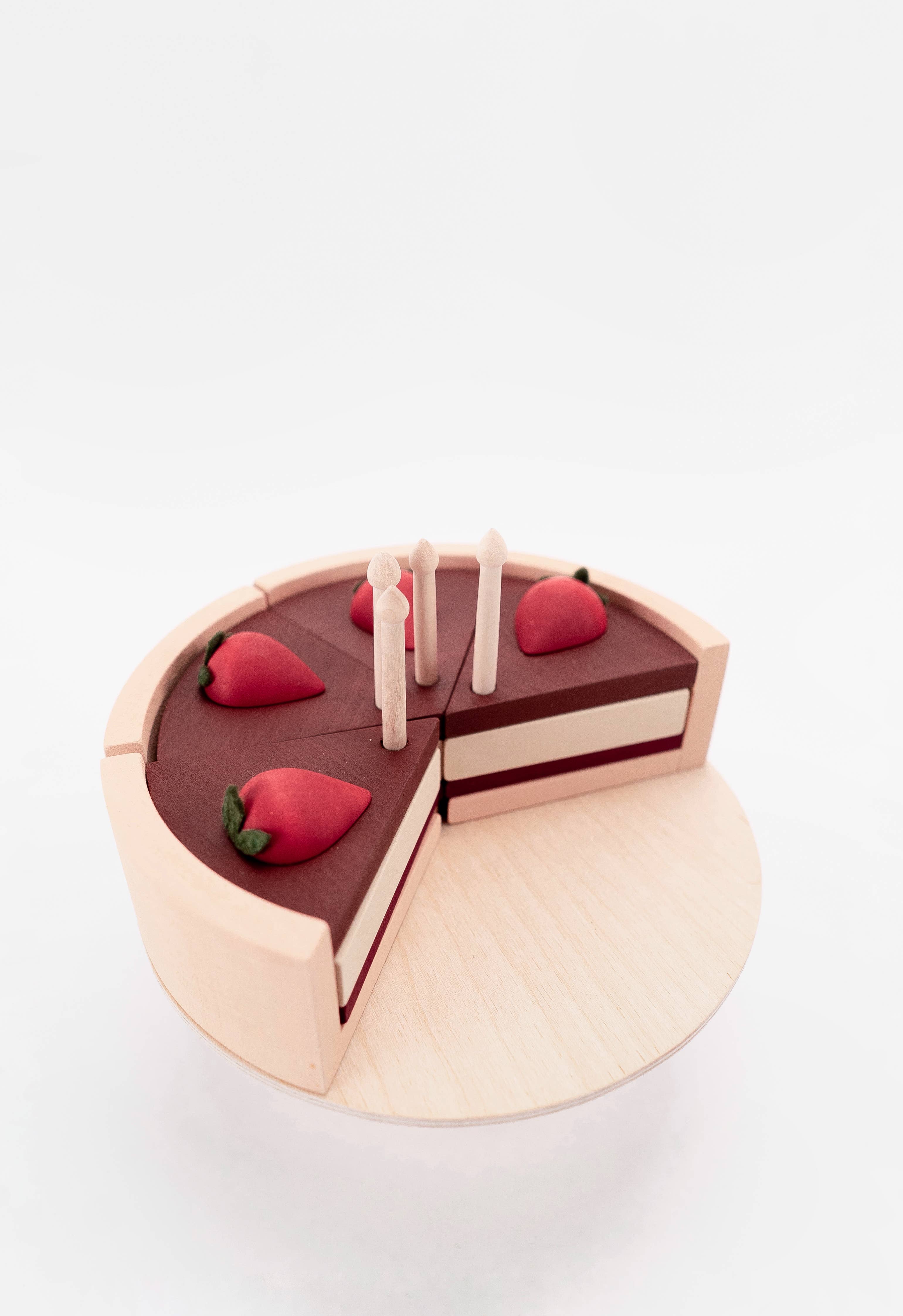 SABO concept - Wholesale Wood toy – Child - Cake on a stand / Chocolate2