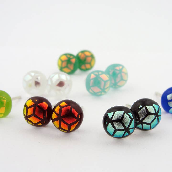 Momo Glassworks - Vente Clous d'oreille - Clous en mosaïque aux couleurs vives1