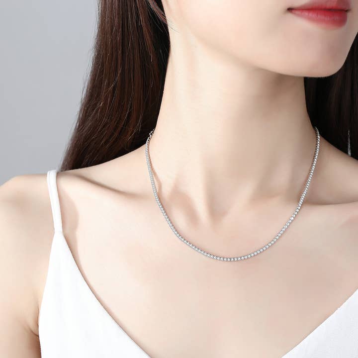 Lavishe Jewelry - Wholesale Choker/collar - 925 Sterling Silver Tennis Choker Necklace4