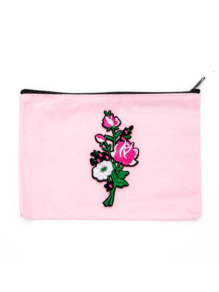 Bolso pequeño de lona con parche de flores bordadas para venta al por mayor de Artini Accessories