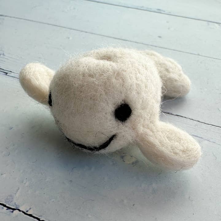 One Felt Beluga Whale for wholesale by Sewing Seeds Play