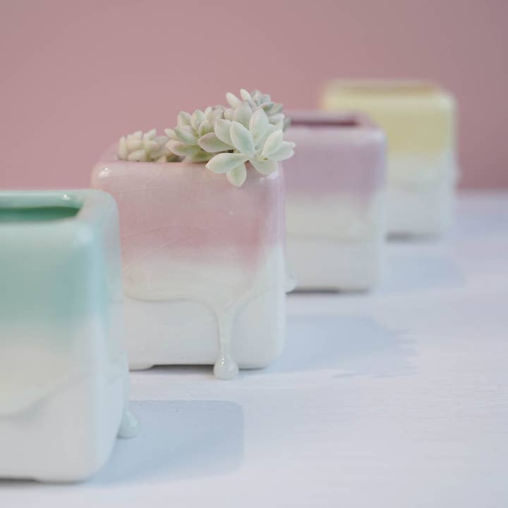 Springer Décor - Vendita all'ingrosso Vasi per piante - Vasi B quadrati smaltati gocciolanti3