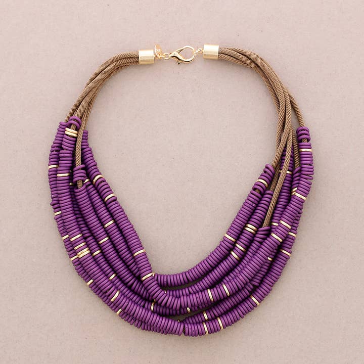 La Cuerda De Sol - Wholesale Beaded/Pearl Necklace - 6 Strips Beaded Resin Necklace