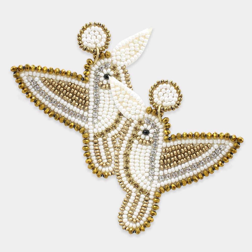 Sensibling Corp. - Vendita all'ingrosso Orecchini pendenti - Orecchini a forma di uccello con perline in feltro0