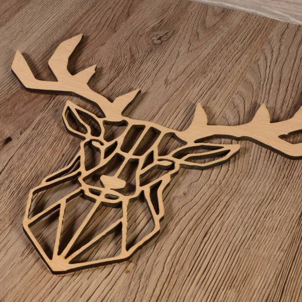 PeroWorx Designs - Wholesale Wall Accent - Geometric Deer Wood Wall Decoration, Home Décor