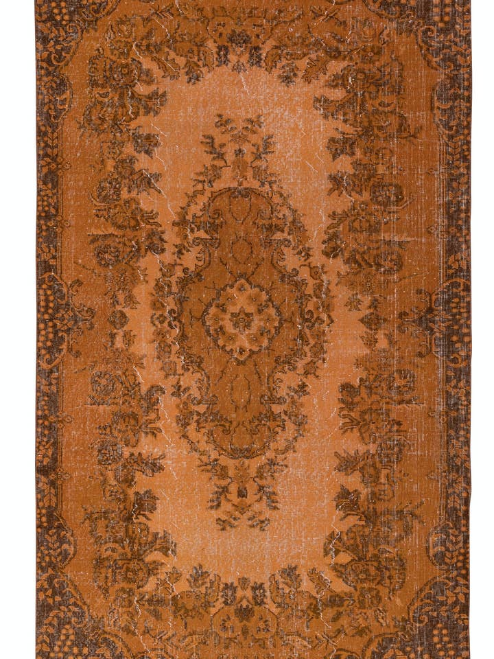 5.6x9.4 Ft Authentic Handmade Orange Rug for Modern Interior for wholesale by Rug Specialist LLC.