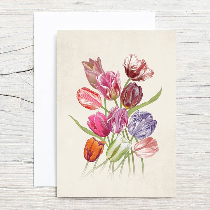 Eleven Tulips 5x7 Single Notecard for wholesale by Brook Isle