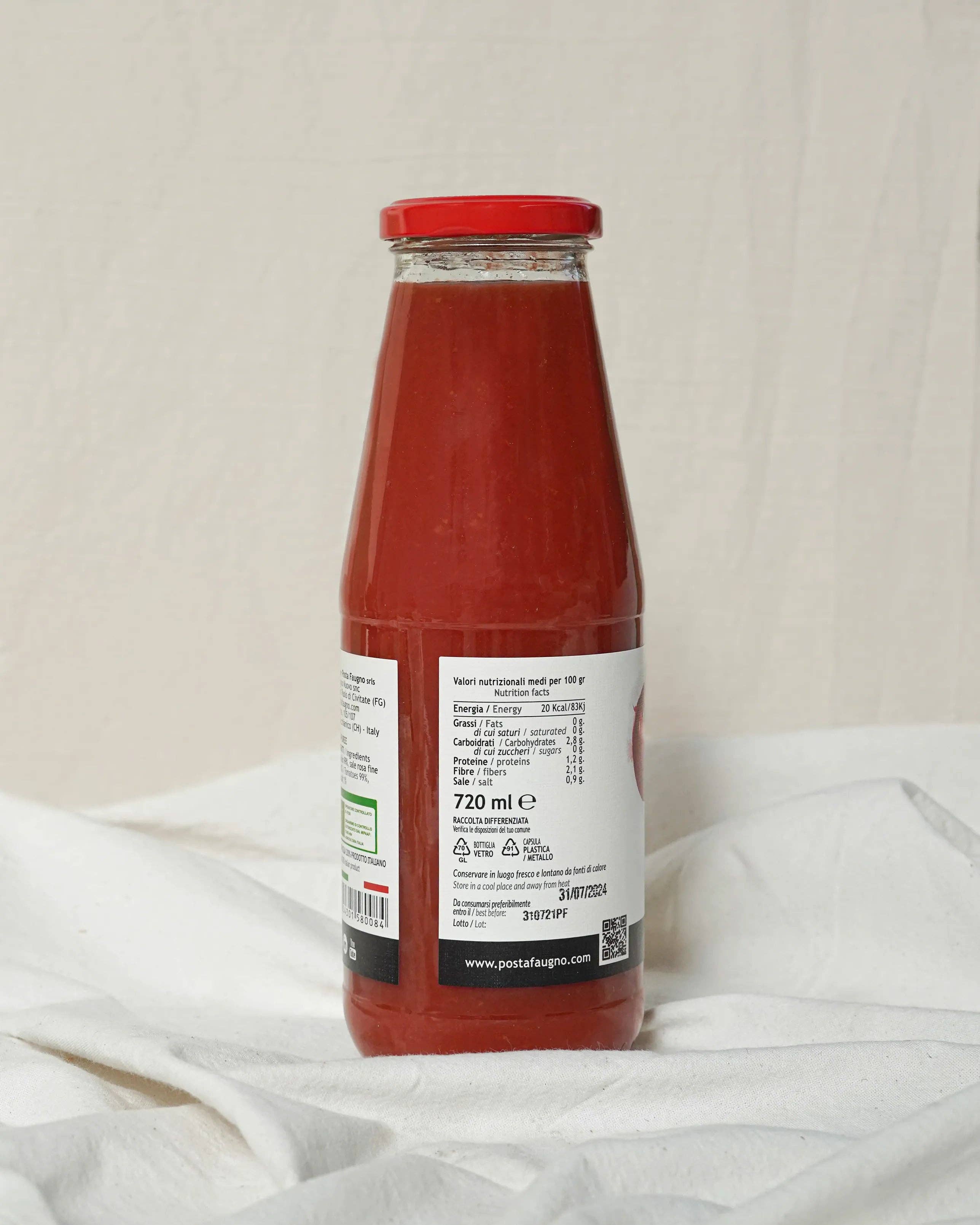 OLIO DI SERRA - Wholesale Pasta Sauce - Organic Tomato Passata - Organic Tomato Purée (720ml)2