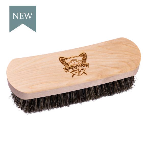 Snowshoe 100% Horsehair Brush for wholesale by Snowshoe Leather Care LLC