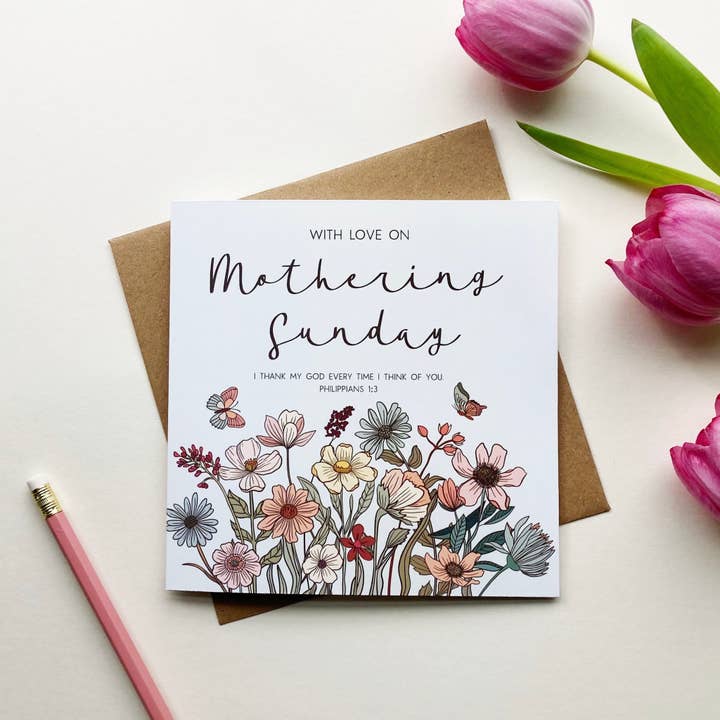 Hope and Ginger - Wholesale Mother’s Day card - With Love on Mothering Sunday Greetings Card