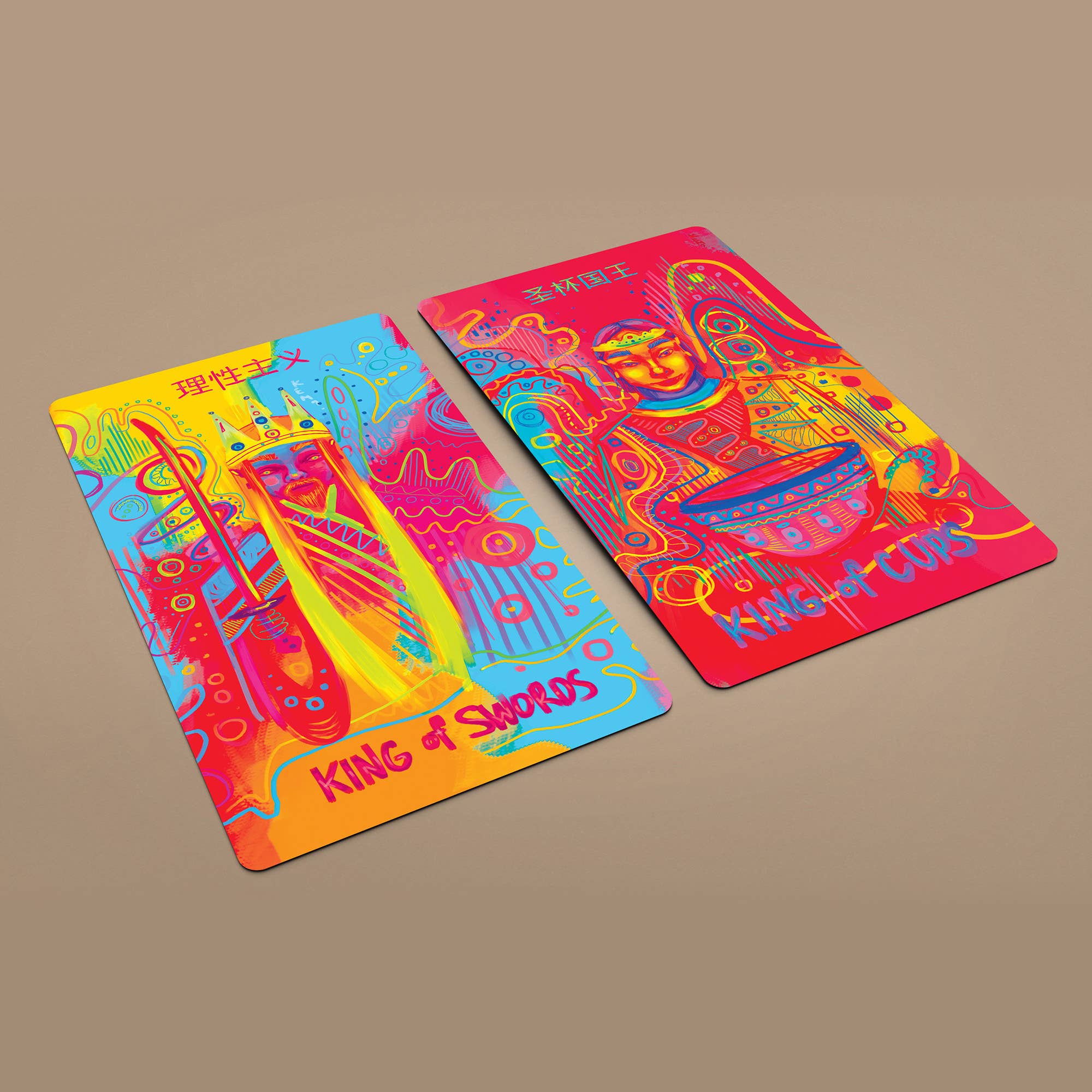 Darksynevyr – wholesale Tarot-kort – Darksynevyr Neon Tarot 78-kortslek, standardstorlek 120 x 65 mm17