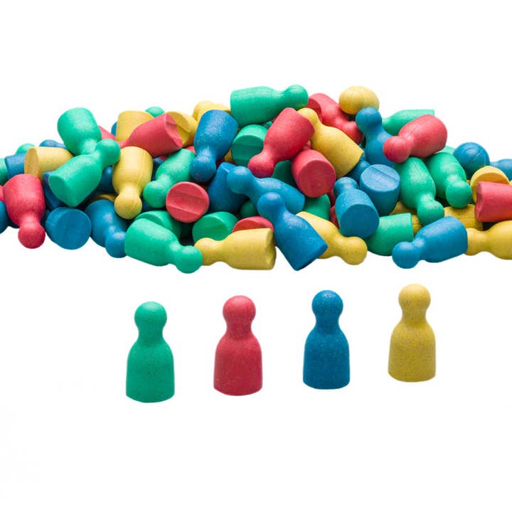 Set of 100 game figures in 4 colors | Halma-Kegel Pöppel for wholesale by Wissner® aktiv lernen
