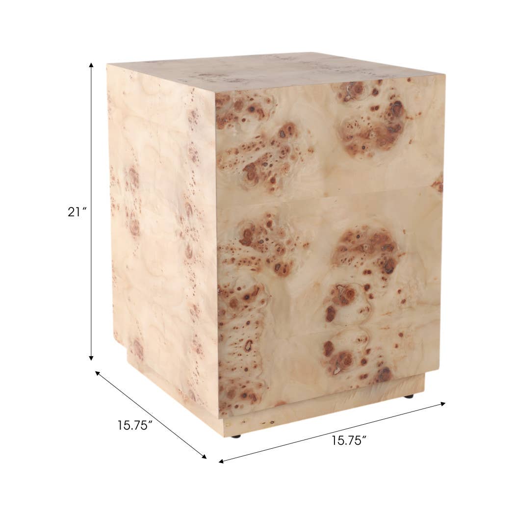 Sagebrook Home - Wholesale Side Table - End Table - Tan Wood Storage Cube Minimalist Style, 21 in.2