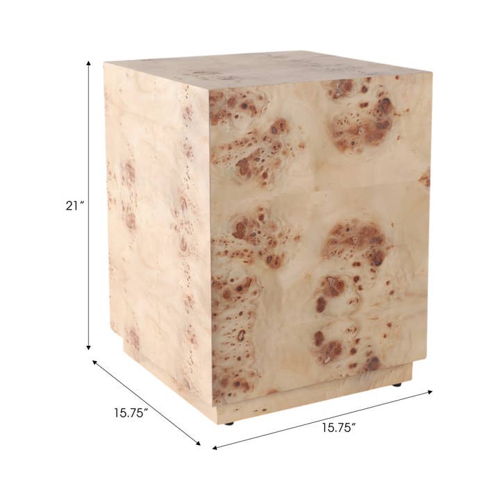 Sagebrook Home - Wholesale Side Table - End Table - Tan Wood Storage Cube Minimalist Style, 21 in.2