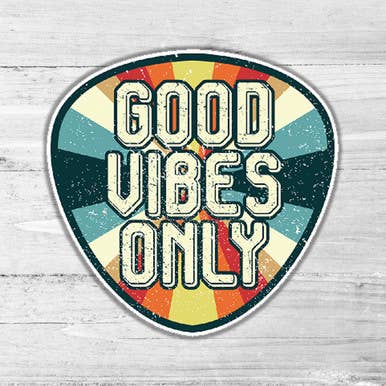Good Vibes Only Retro Die Cut Sticker for wholesale by Trendy Transfers